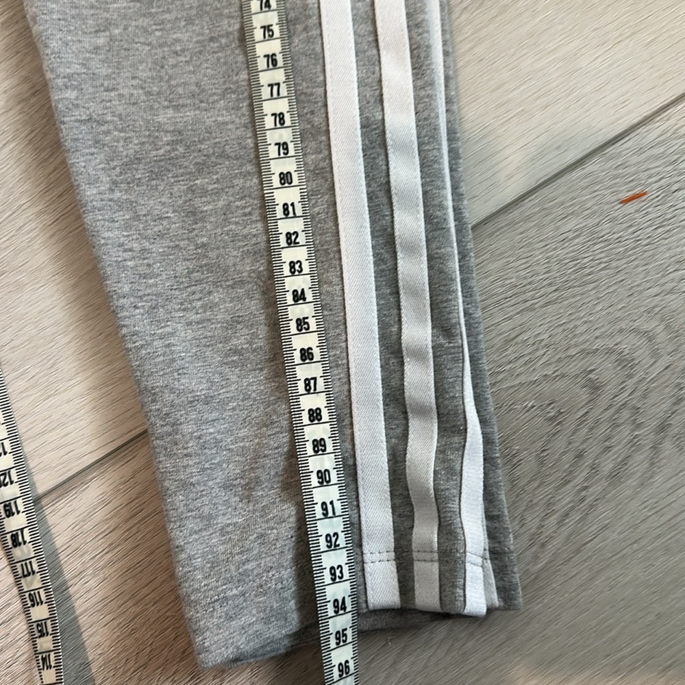 Adidas Gray and White Leggings with Iconic Stripes - Picture 3 of 5